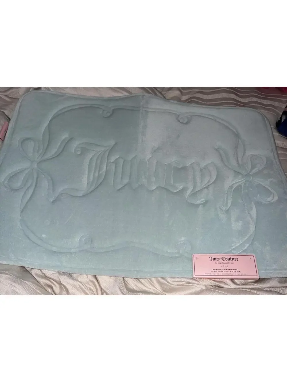 Juicy Couture Memory Foam Bath Mat teal